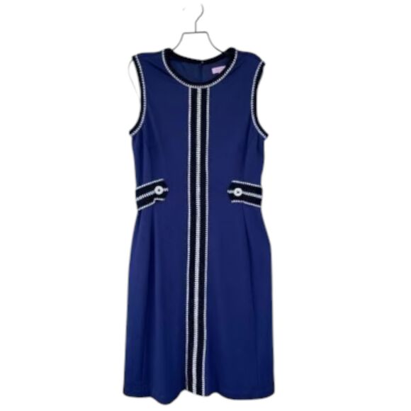 Lilly Pulitzer Fannie Stich Sheath Dress Blue Size Medium - Picture 1 of 7